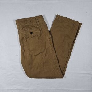 American Eagle Pants Mens 32x32 Khaki Relaxed Straight Flat Front Chino Casual